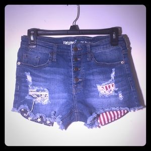 Mossimo Denim Shorts with Stars and Stripes Pocket